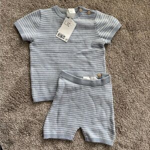 H&M Kids Striped Blue and White Matching Set